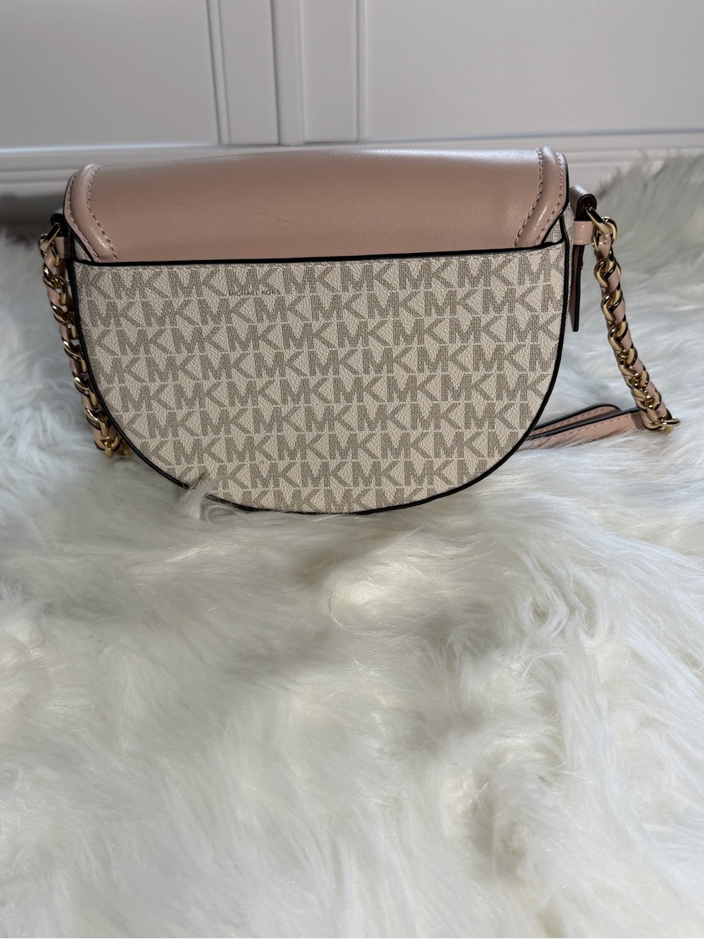 Michael Kors Blush Pink Logo Crescent Crossbody - Picture 2 of 6
